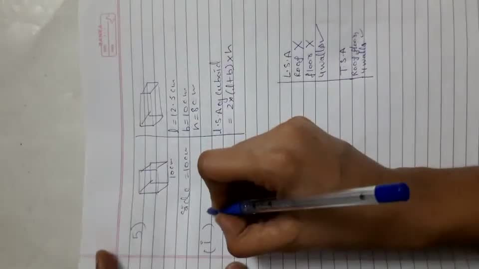 5. A cubical box has each edge 10 cm and another cuboidal box is 12.5 cm