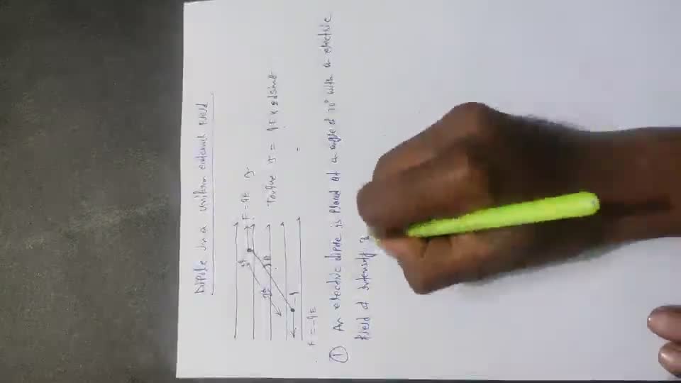 1.11 Dipole in a Uniform External FiELd Consider a permanent dipole of d..