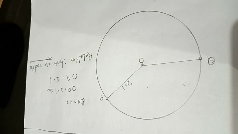 Draw a circle of diameter 4.2 cm. Mark its centre as O. Take a point P on..