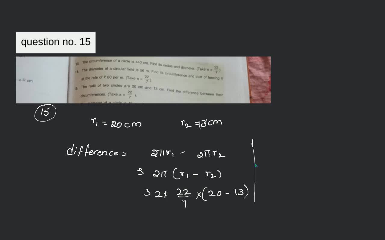 The Circumference Of A Circle Is Cm Find Its Radius And Diamete