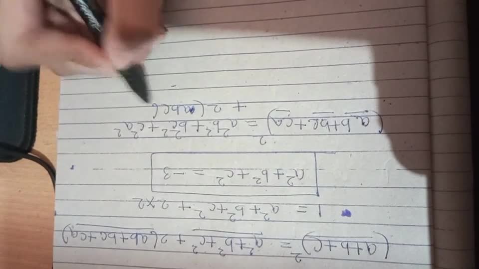 If a+b+c=1, ab + bc + ca = 2 and abc = 3, then find the value of a + b²