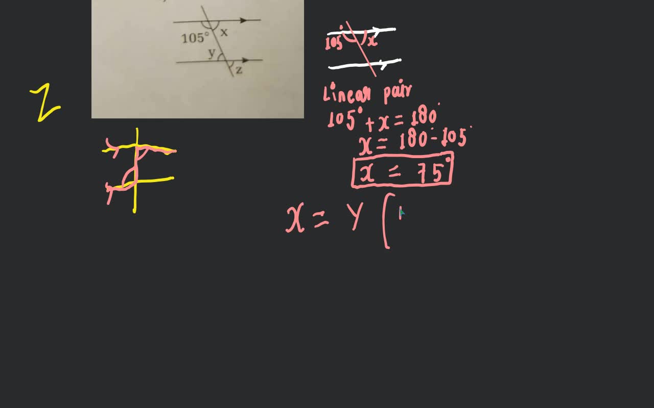 Let's find the unk a) 105° X y Z | Filo