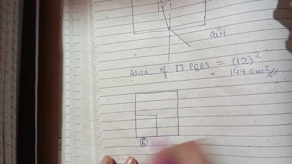 Two squares A and B are embedded in a square PQRS. If the side of square