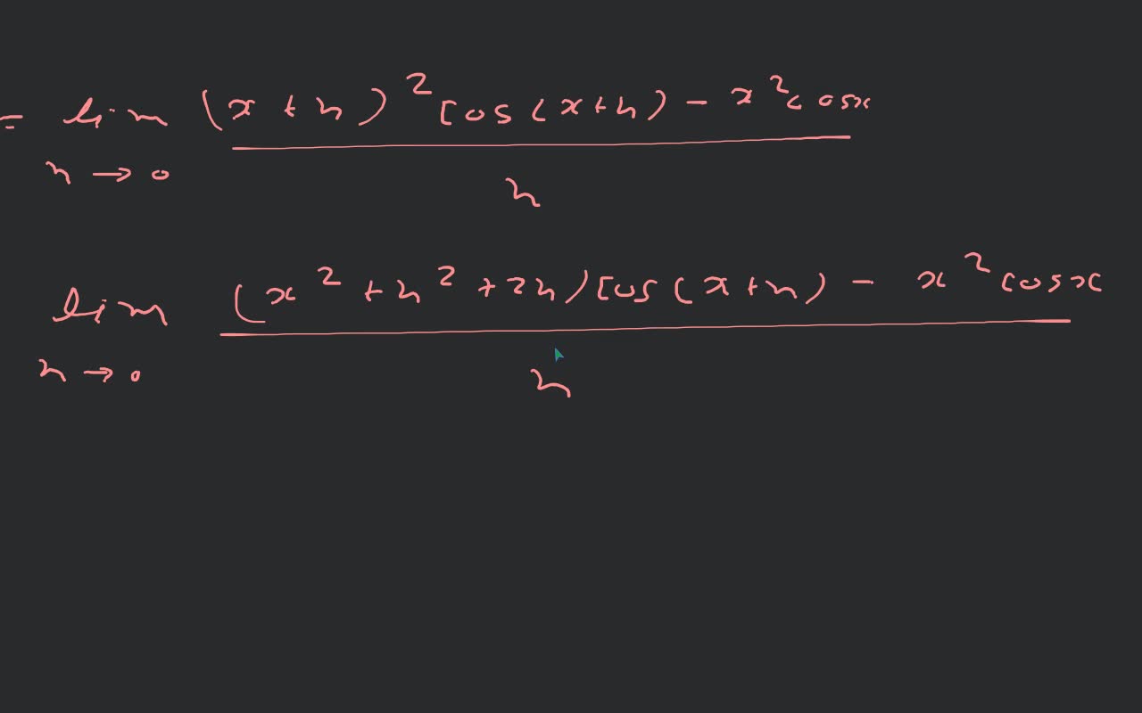 (sin √x) = dx 2√x EXAMPLE 7 Differentiate x² cos x from first principles...