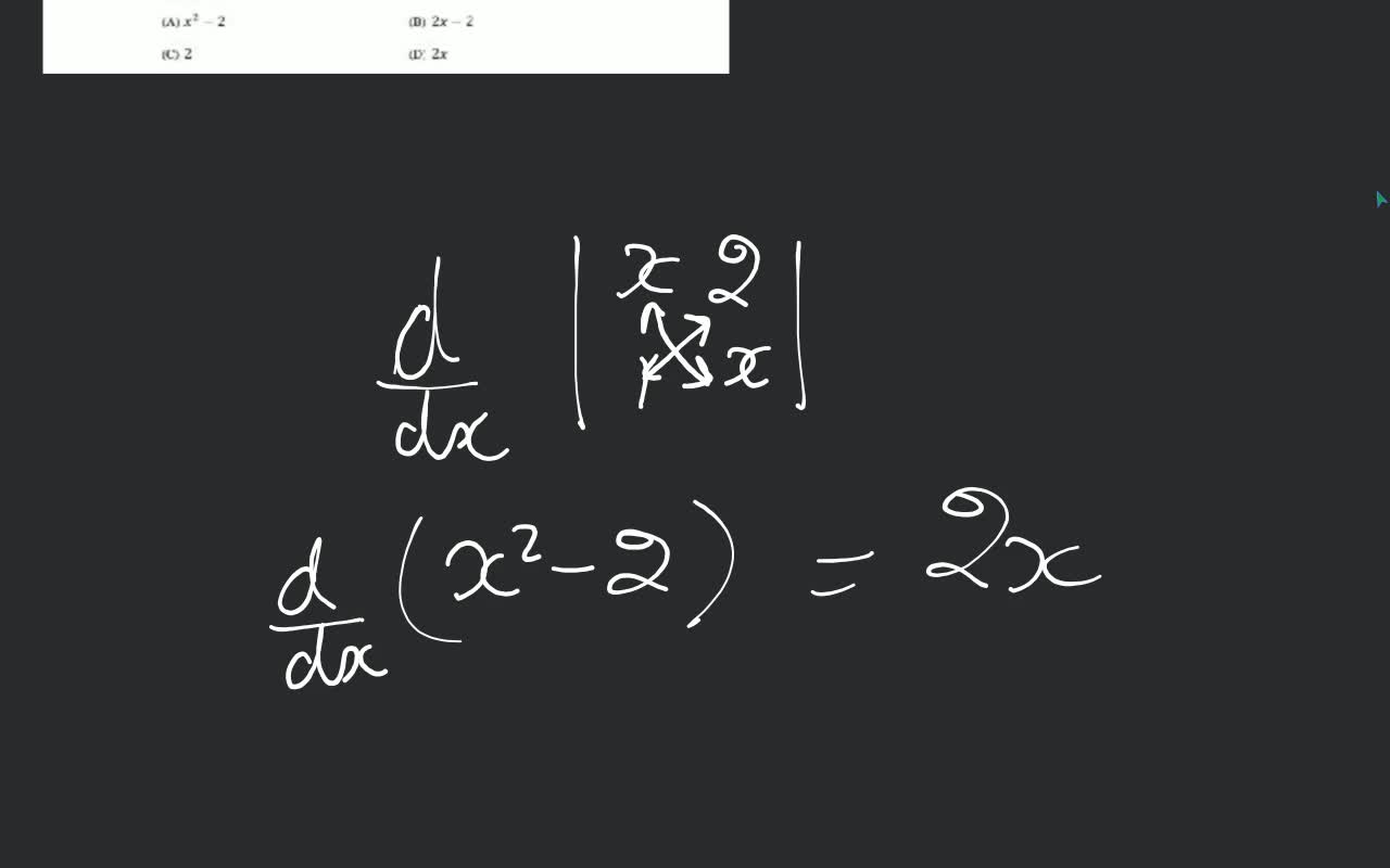 123= (A) x² - 2 (C) 2 (D) 2x-2 (D) 2x | Filo