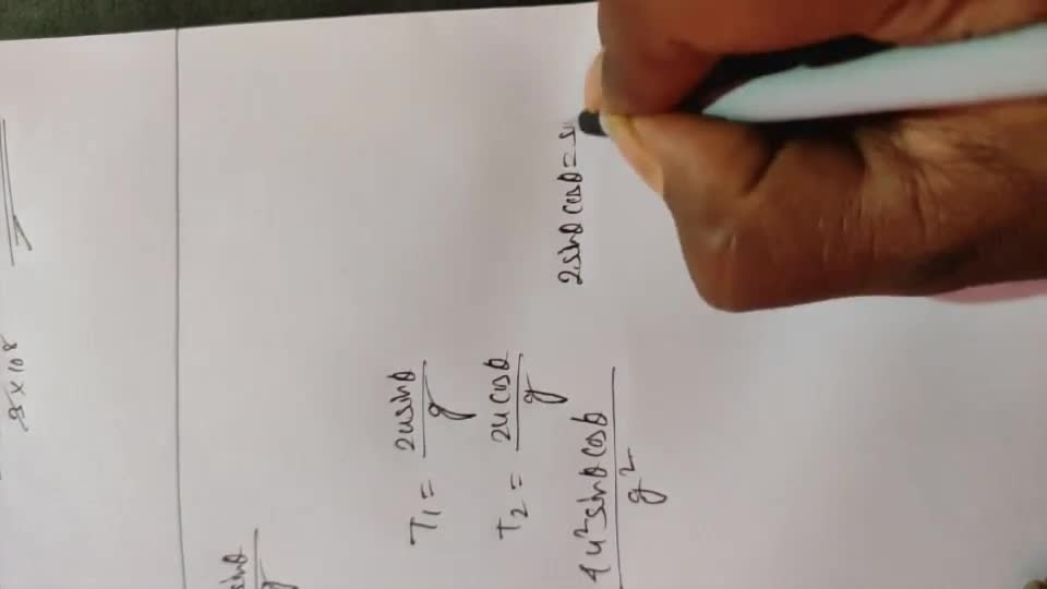 Two same identical object is projected with same velocity at different an..